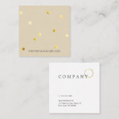 Gold Polka Dot Pattern Beige Square Visitekaartje (Voorkant / Achterkant)