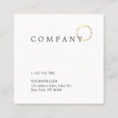 Gold Polka Dot Pattern Grey Square Visitekaartje (Achterkant)