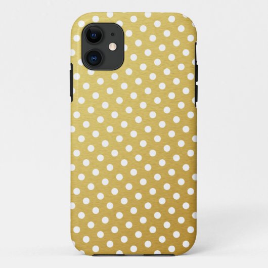 Gold Polka Dot Pattern iPhone Case (Achterkant)