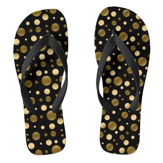 Gold Polka Dot Seamless Pattern Teenslippers (Voetbed)