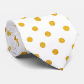 Gold Polka Dot Stropdas (Opgerold)