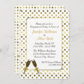 Gold Polka Dot Wedding Engagement Party Kaart (Voorkant / Achterkant)