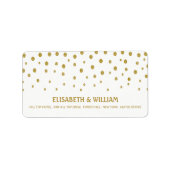 Gold Polka Dot - White & Gold - Weddenschap Etiket (Voorkant)