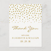 Gold Polka Dot - White & Gold - Weddenschap Hartel Briefkaart (Voorkant)