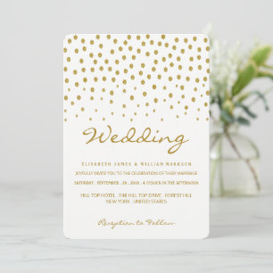 Gold Polka Dot - White & Gold - Weddenschap Kaart