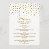 Gold Polka Dot - White & Gold - Weddenschap Menu (Voorkant)