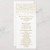 Gold Polka Dot - White & Gold - Wedding Programme Programma (Voorkant / Achterkant)