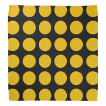 Gold Polka Dots Black Bandana