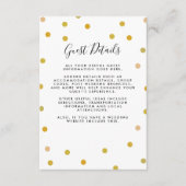 Gold Polka Dots Bruiloft Gast Informatie Details Informatiekaartje (Voorkant)