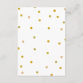 Gold Polka Dots Bruiloft Gast Informatie Details Informatiekaartje (Achterkant)