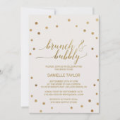 Gold Polka Dots Brunch en Bubble Kaart (Voorkant)