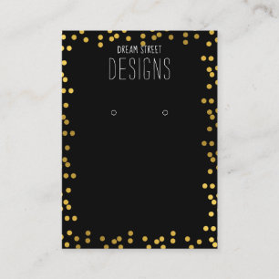 Gold Polka Dots Glitter Earling Display Card Visitekaartje
