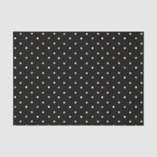 Gold Polka Dots op een zwarte achtergrond Tissuepapier
