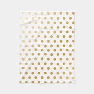 Gold Polka Dots Pattern Fleece Deken