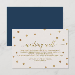 Gold Polka Dots Weddenschap Informatiekaartje