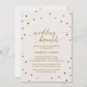Gold Polka Dots Wedding Brunch Kaart (Voorkant)
