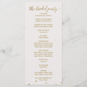 Gold Polka Dots Wedding Program Programma (Achterkant)