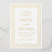 Gold polka stipt bruiloft. Elegant eenvoudige geom