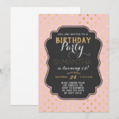 Gold Polkadot Birthday Kaart (Voorkant / Achterkant)