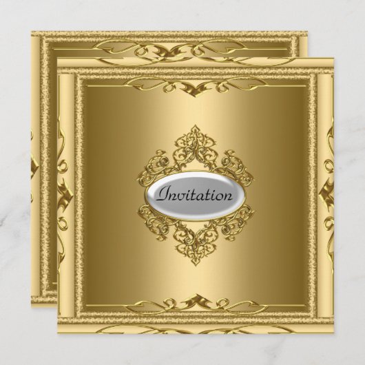 Gold populaire Stylish Party Invitation (Devant / Derrière)