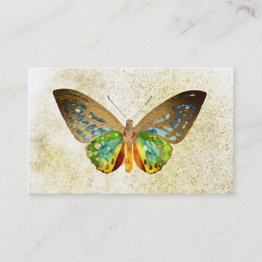 ** Gold Popular Glitter Gilded Butterfly Visitekaartje (Voorkant)