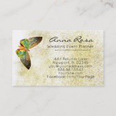 ** Gold Popular Glitter Gilded Butterfly Visitekaartje (Achterkant)