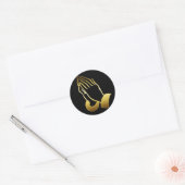 GOLD PRAYING HANDS RONDE STICKER (Envelop)