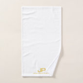 Gold Premier nom Monogramme Modèle tendance Blanc (Serviette à main)