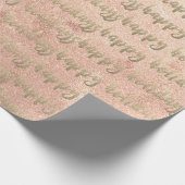 Gold Prettige feestdagen Script Blush Pink Rose Cadeaupapier (Hoek)