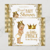 Gold Prince-Baby shower Kaart (Voorkant / Achterkant)