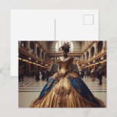 Gold Princess Steampunk Victorian Briefkaart (Voorkant / Achterkant)