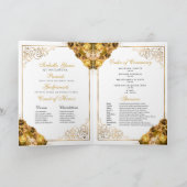 Gold Princess Tiara Quinceanera Programme (Intérieur)