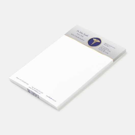 Gold Professional Blue Caduceus Post-it® Notes (Schuin)
