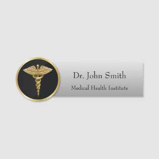 Gold Professional Medical Caduceus Naamplaatje