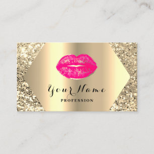 Gold Professional Permanent Makeup Artist Pink Visitekaartje