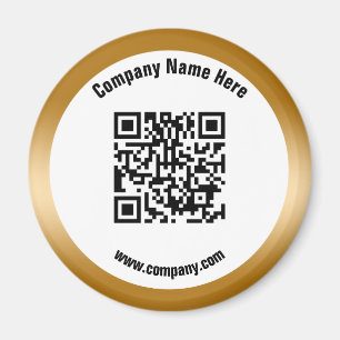 Gold Promotional Business Name QR-code Magneet
