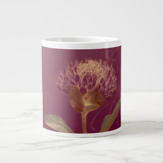 Gold Protea Flower Burgundy Botanical Linework Extra Grote Beker