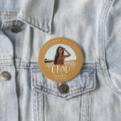 Gold Proud Mom 2025 Afstuderen Foto Button (In situ)