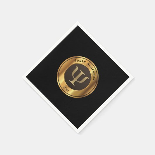 Gold PSI Symbool - Psycholoog Afstuderen servetten (Hoek)