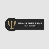 Gold Psycholoog Psi-symbool Naamplaatje (Voorkant)