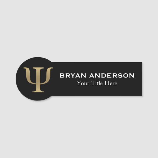 Gold Psycholoog Psi-symbool Naamplaatje (Voorkant)