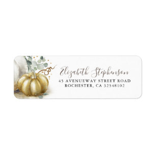Gold Pumpkin Herfst Harvest Fairytale Cinderella Etiket
