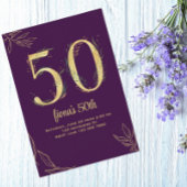 Gold Purple 50 et fabuleuses invitations d'anniver