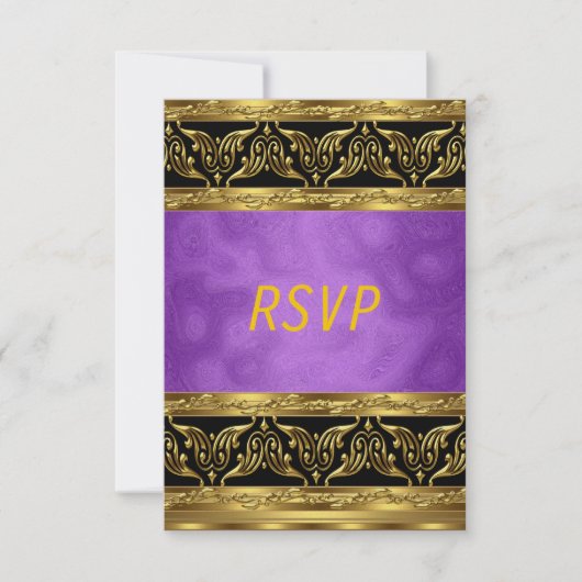 Gold Purple Anniversaire de célébration Invitation (Devant)