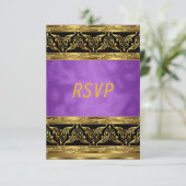 Gold Purple Anniversaire de célébration Invitation (Debout devant)
