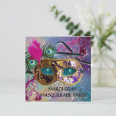 GOLD PURPLE DAMASK CARTE MASQUE Masquerade (Debout devant)
