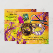 GOLD PURPLE DAMASK CARTE MASQUE Masquerade (Devant / Derrière)