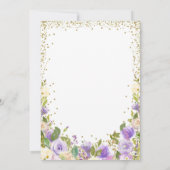 Gold Purple Floral Unicorn Baby Shower Invitations (Dos)