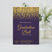Gold Purple Graduation Invitation (Debout devant)