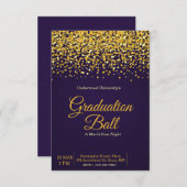 Gold Purple Graduation Invitation (Devant / Derrière)
